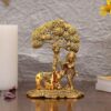 Krishna Idol with Cow and Calf Under Tree Statue - Showpiece for Home Decoration and Gifts (Brass, Gold, Standard, 1 Piece) 4 51OQpxDHftL