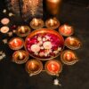 Diya Shape Flower Decorative Urli Handcrafted Bowl for Floating Flowers and Tea Light Candles Home, Office, and Table Decor| Diwali Decoration Items for Home (10 Inches) 8 Urli Handcrafted Bowl