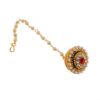 Green & Red Pearl Stone Borla/ Maang Tikka/Rakhdi for Women 3 maang tikka in golden color