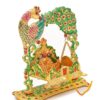 Gifts Metal Laddu Gopal Jhula Palna for Laddu Gopal Ji, Nand Gopal Swing Palna with Peacock Design, Ganesh Jhula Decorative Showpiece (for 0 to 3 Number) 5 61gQjuoYdcL