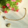 Gold Color Copper Material Pearl Nose Ring Indian Bollywood AD Nose Ring with Double Chain/Nath with Pearl Layered Chain (NTH-21) 3 Gold Color Copper Material Pearl Nose Ring