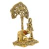 Krishna Idol with Cow and Calf Under Tree Statue - Showpiece for Home Decoration and Gifts (Brass, Gold, Standard, 1 Piece) 6 71BD0VbGdRL. SL1500