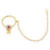 Flower Multicolor Metal Nose Ring Pearl and Kundan for Women 3 SARAA Flower Nose Ring