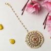 Antique Gold Tone Pearls Traditional Maangtikka for Women 6 Tone Pearls Traditional Maangtikka