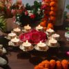Diya Shape Flower Decorative Urli Handcrafted Bowl for Floating Flowers and Tea Light Candles Home, Office, and Table Decor| Diwali Decoration Items for Home (10 Inches) 5 Diya set with flower
