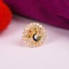 Gold Plated American Diamond A. D. Peacock Design Red Adjustable Ring for Women/Girls 3 Peacock Design Red Ring