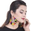 Dazzling white Gold-Plated White Metal Drop Earrings for Women/Girls 3 White Metal Drop Earrings for Girls