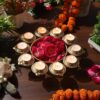 Diya Shape Flower Decorative Urli Handcrafted Bowl for Floating Flowers and Tea Light Candles Home, Office, and Table Decor| Diwali Decoration Items for Home (10 Inches) 4 diyas set