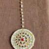 Antique Gold Tone Pearls Traditional Maangtikka for Women 3 Gold Tone Pearls Traditional Maangtikka