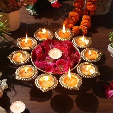 Diya Shape Flower Decorative Urli Handcrafted Bowl