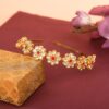 Gold Plated Red Color Copper Hair band Shish Phool for Girls/Women 3 Cupper Hair band Shish Phool for Girls
