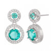 Silver Plated Hanging Earrings - American Diamond (A.D) Design (In A Range of Colors) 3 BHA 3557