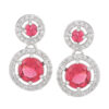 Silver Plated Hanging Earrings - American Diamond (A.D) Design (In A Range of Colors) 20 BHA 3591