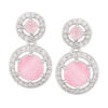Silver Plated Hanging Earrings - American Diamond (A.D) Design (In A Range of Colors) 18 BHA 3595