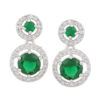 Silver Plated Hanging Earrings - American Diamond (A.D) Design (In A Range of Colors) 14 BHA 3597