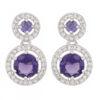 Silver Plated Hanging Earrings - American Diamond (A.D) Design (In A Range of Colors) 17 BHA 3603 1