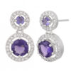 Silver Plated Hanging Earrings - American Diamond (A.D) Design (In A Range of Colors) 16 BHA 3603