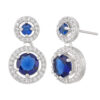Silver Plated Hanging Earrings - American Diamond (A.D) Design (In A Range of Colors) 13 BHA 3612 1