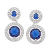 Silver Plated Hanging Earrings - American Diamond (A.D) Design (In A Range of Colors) 12 BHA 3612