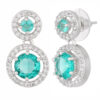 Silver Plated Hanging Earrings - American Diamond (A.D) Design (In A Range of Colors) 11 BHA 3615 1