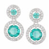 Silver Plated Hanging Earrings - American Diamond (A.D) Design (In A Range of Colors) 10 BHA 3615