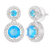 Silver Plated Hanging Earrings - American Diamond (A.D) Design (In A Range of Colors) 9 BHA 3617 1