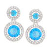Silver Plated Hanging Earrings - American Diamond (A.D) Design (In A Range of Colors) 8 BHA 3617