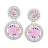 Silver Plated Hanging Earrings - American Diamond (A.D) Design (In A Range of Colors) 6 BHA 3621