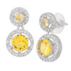 Silver Plated Hanging Earrings - American Diamond (A.D) Design (In A Range of Colors) 5 BHA 3624 1