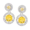 Silver Plated Hanging Earrings - American Diamond (A.D) Design (In A Range of Colors) 4 BHA 3624