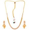 Leaf Design Gold-Plated Polki Kundan Necklace Set