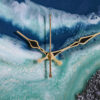 Mountain Theme Natural Rasin Art Design Clock (Blue and Teal Blue Shade Wooden Clock) 3 V9D 8857