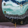 Mountain Theme Natural Rasin Art Design Clock (Blue and Teal Blue Shade Wooden Clock) 4 V9D 8858