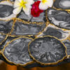Faux Agate Resin Wooden Table 4 V9D 8893